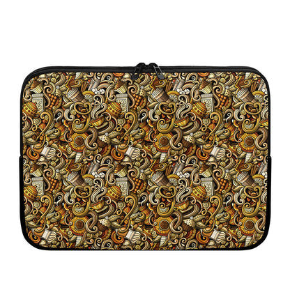 Coffee Drawing Pattern Print Laptop Sleeve
