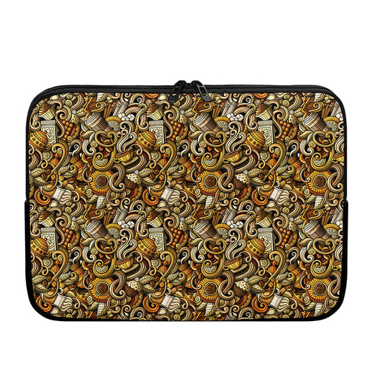 Coffee Drawing Pattern Print Laptop Sleeve