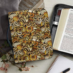 Coffee Drawing Pattern Print Leather Bible Cover
