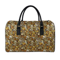 Coffee Drawing Pattern Print Leather Duffel Bag
