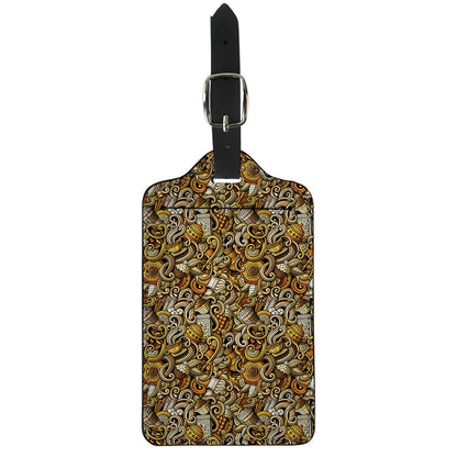 Coffee Drawing Pattern Print Luggage Tag