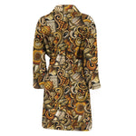 Coffee Drawing Pattern Print Men's Bathrobe