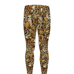Coffee Drawing Pattern Print Men's leggings