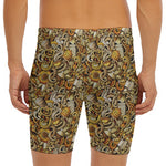 Coffee Drawing Pattern Print Men's Long Boxer Briefs