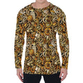 Coffee Drawing Pattern Print Men's Long Sleeve T-Shirt