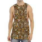 Coffee Drawing Pattern Print Men's Muscle Tank Top