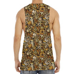 Coffee Drawing Pattern Print Men's Muscle Tank Top
