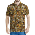 Coffee Drawing Pattern Print Men's Polo Shirt