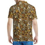 Coffee Drawing Pattern Print Men's Polo Shirt