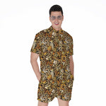 Coffee Drawing Pattern Print Men's Rompers