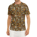 Coffee Drawing Pattern Print Men's Short Sleeve Rash Guard