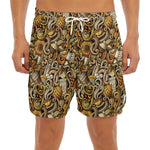 Coffee Drawing Pattern Print Men's Split Running Shorts