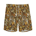 Coffee Drawing Pattern Print Men's Athletic Shorts