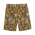 Coffee Drawing Pattern Print Men's Sports Shorts