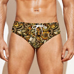 Coffee Drawing Pattern Print Men's Swim Briefs