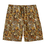 Coffee Drawing Pattern Print Men's Swim Trunks