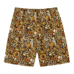 Coffee Drawing Pattern Print Men's Swim Trunks