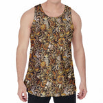 Coffee Drawing Pattern Print Men's Velvet Tank Top