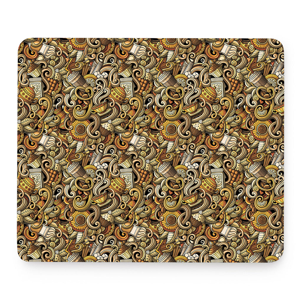 Coffee Drawing Pattern Print Mouse Pad
