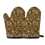 Coffee Drawing Pattern Print Oven Mitts