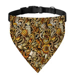 Coffee Drawing Pattern Print Over The Collar Dog Bandana