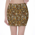 Coffee Drawing Pattern Print Pencil Mini Skirt