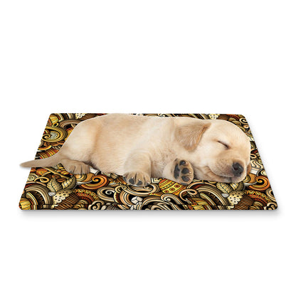 Coffee Drawing Pattern Print Pet Cooling Mat Cover