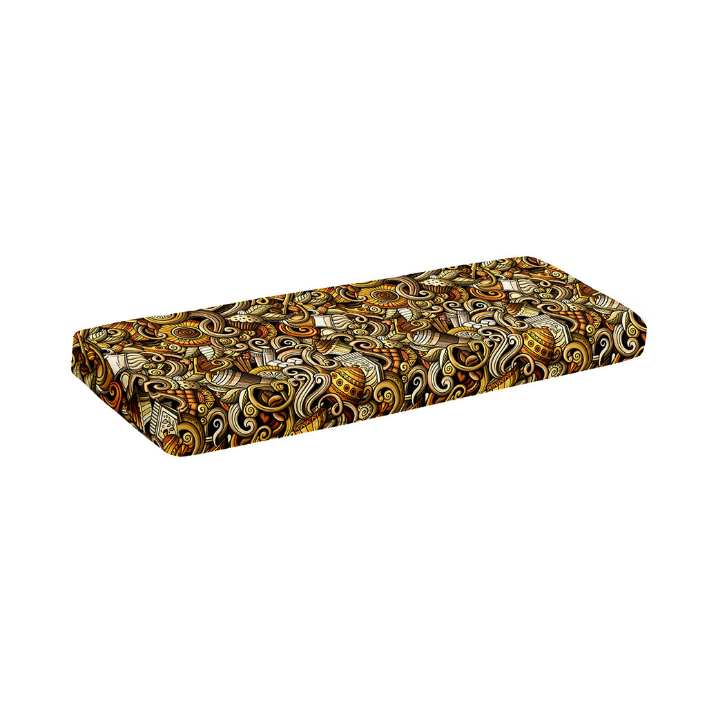 Coffee Drawing Pattern Print Piano Keyboard Cover