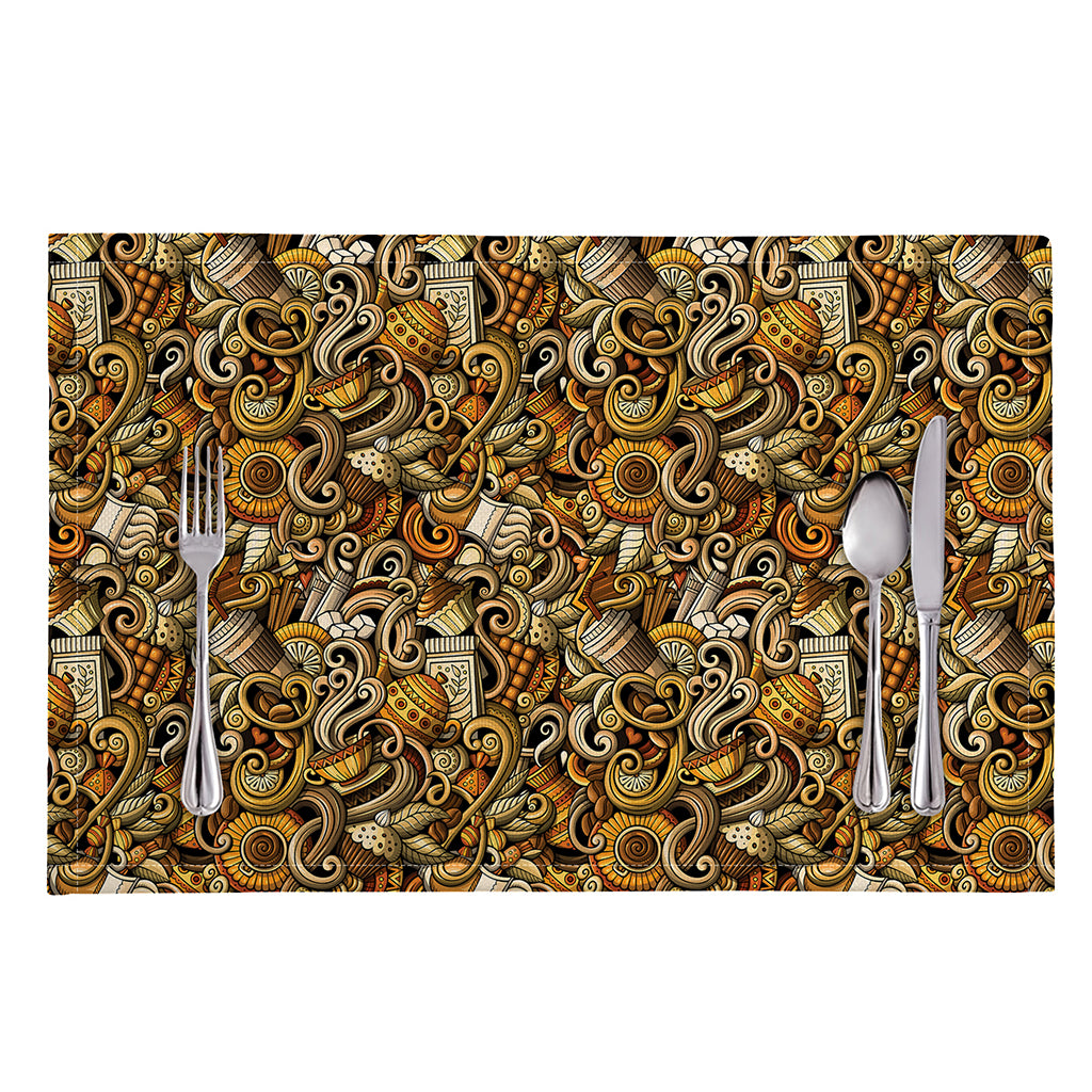 Coffee Drawing Pattern Print Placemat