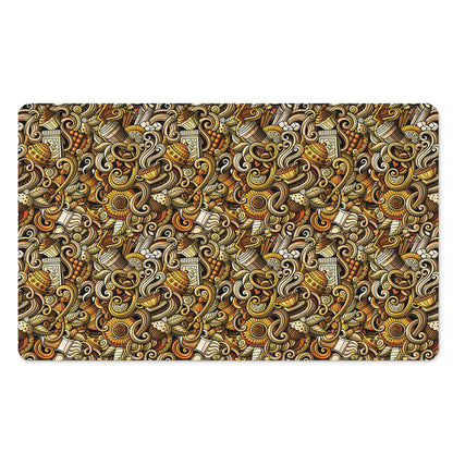 Coffee Drawing Pattern Print Polyester Doormat