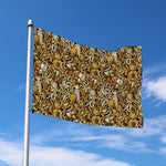 Coffee Drawing Pattern Print Polyester Flag