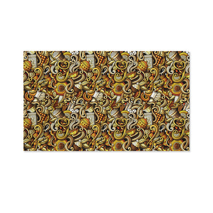 Coffee Drawing Pattern Print Polyester Flag