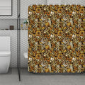 Coffee Drawing Pattern Print Polyester Shower Curtain