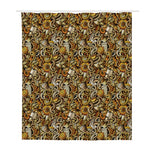 Coffee Drawing Pattern Print Polyester Shower Curtain