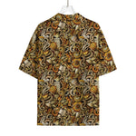 Coffee Drawing Pattern Print Rayon Hawaiian Shirt