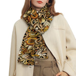 Coffee Drawing Pattern Print Scarf