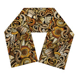 Coffee Drawing Pattern Print Scarf