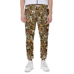Coffee Drawing Pattern Print Scuba Joggers