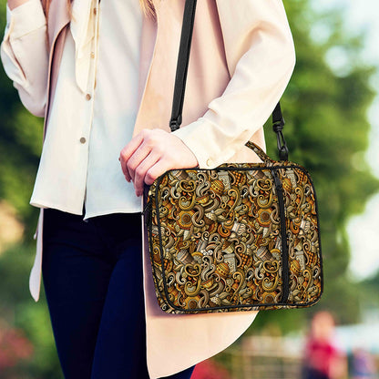 Coffee Drawing Pattern Print Shoulder Strap Bible Bag