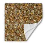 Coffee Drawing Pattern Print Silk Bandana
