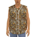 Coffee Drawing Pattern Print Sleeveless Baseball Jersey