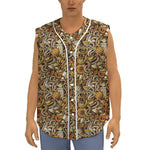 Coffee Drawing Pattern Print Sleeveless Baseball Jersey