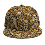 Coffee Drawing Pattern Print Snapback Cap