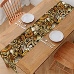 Coffee Drawing Pattern Print Table Runner