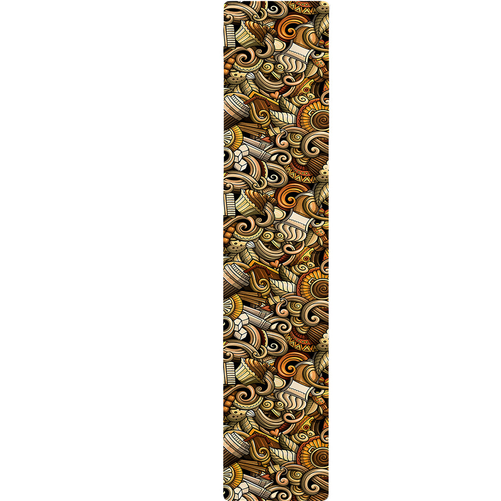 Coffee Drawing Pattern Print Table Runner