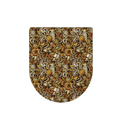Coffee Drawing Pattern Print Toilet Lid Cover