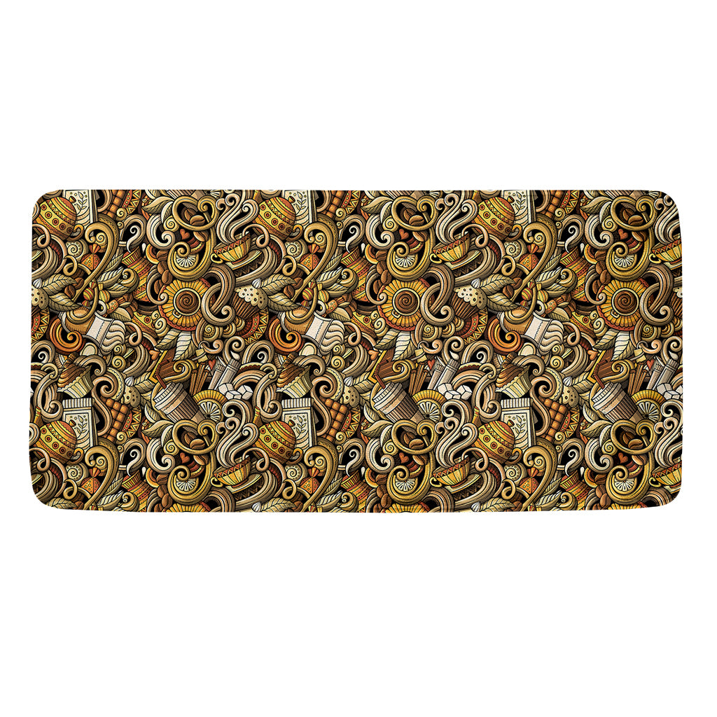 Coffee Drawing Pattern Print Towel