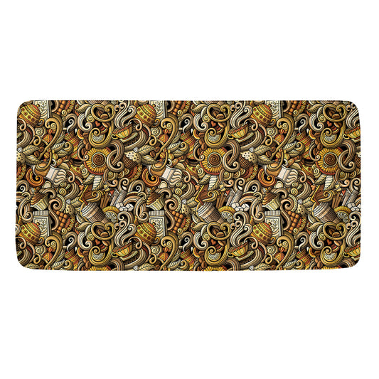 Coffee Drawing Pattern Print Towel