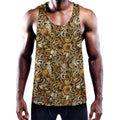 Coffee Drawing Pattern Print Men's Workout Tank Top