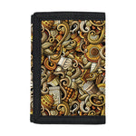 Coffee Drawing Pattern Print Trifold Wallet